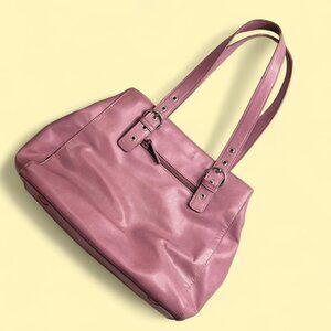 Nine West Dusty Pink faux leather shoulder bag with silver hardware